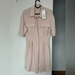 ONLY Blush Pink Short Sleeve Shirt Dress